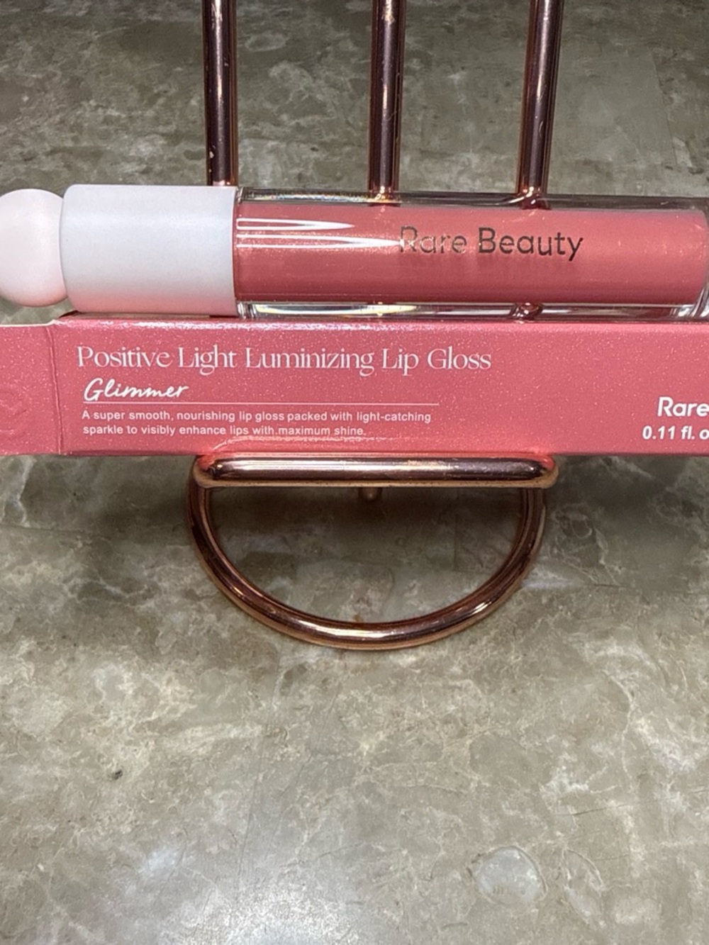 Rare Beauty Positive Light Luminizing Lip Gloss — Glimmer Pink